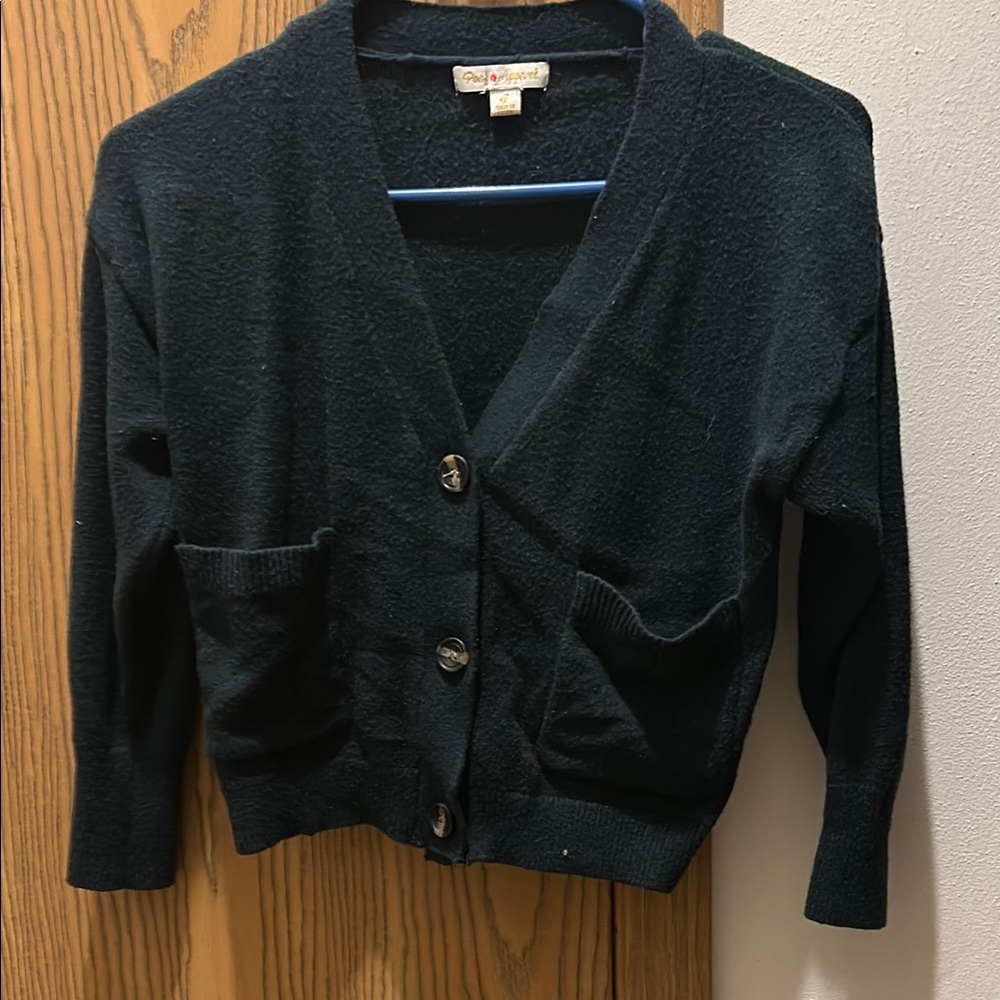 Dark Green Cardigan Sweater